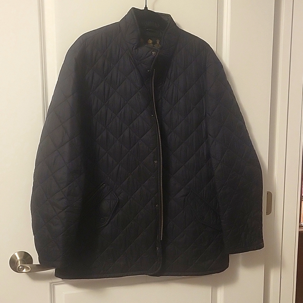 Barbour Men's Black quilted zip/snap lightweight jacket XL